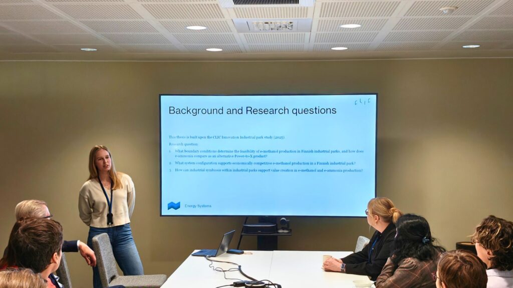 Sara Simell presenting master thesis
