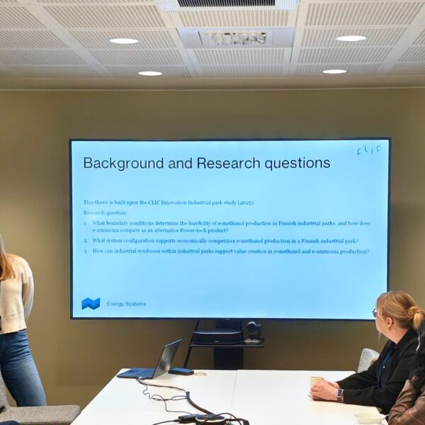 Sara Simell presenting master thesis
